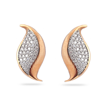 Rose Gold Leaves Design Diamond earring  by 