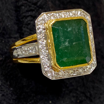 Emerald with Diamond Ring by 