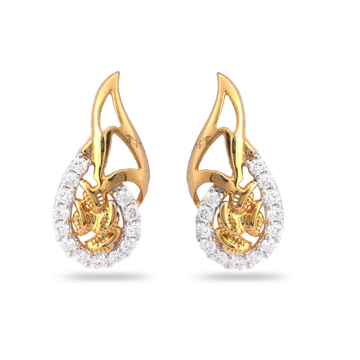 916 Hallmark Gold Light Weight Design Diamond Earr... by 