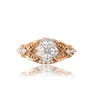 916 Gold Hallmark Light Weight Diamond Ring  by 