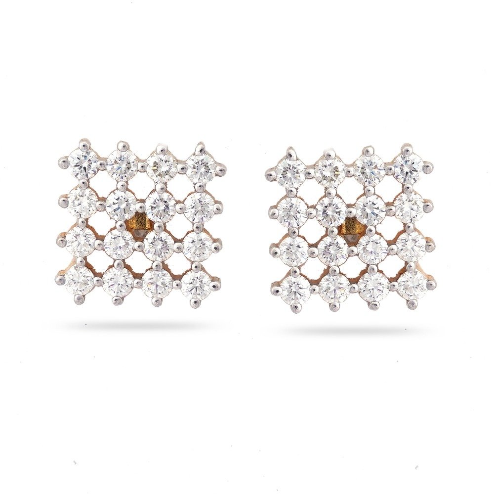 22KT Gold  Elegant Design Diamond Earring 