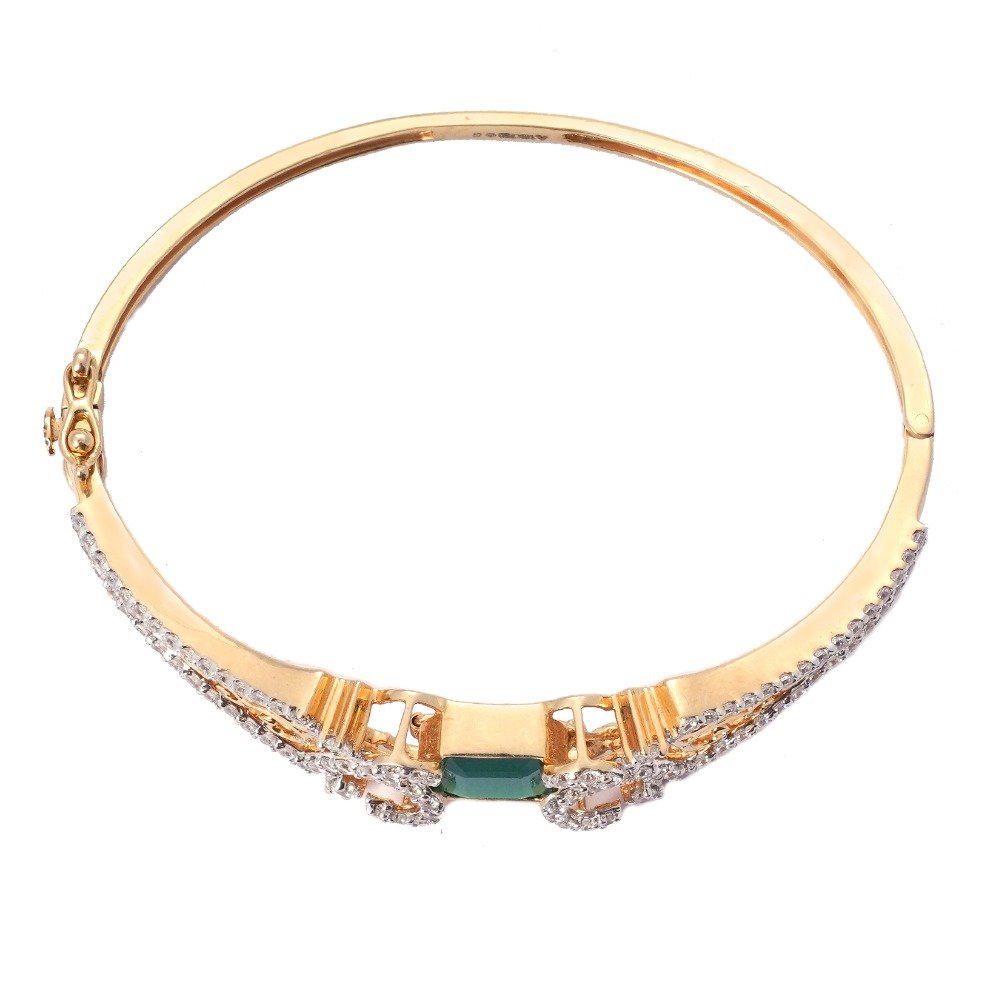 22K Gold Green Stone Bracelet
