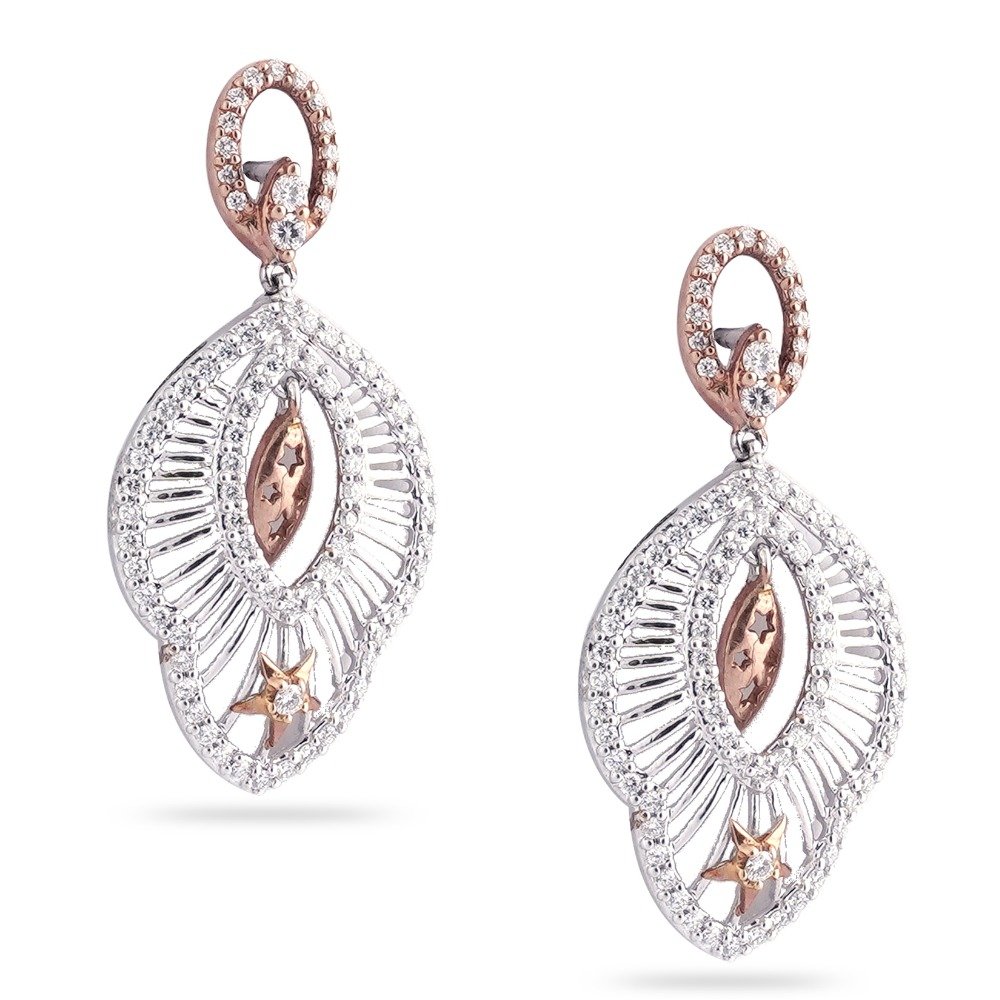 916 Gold diamond Light Weight Earring 