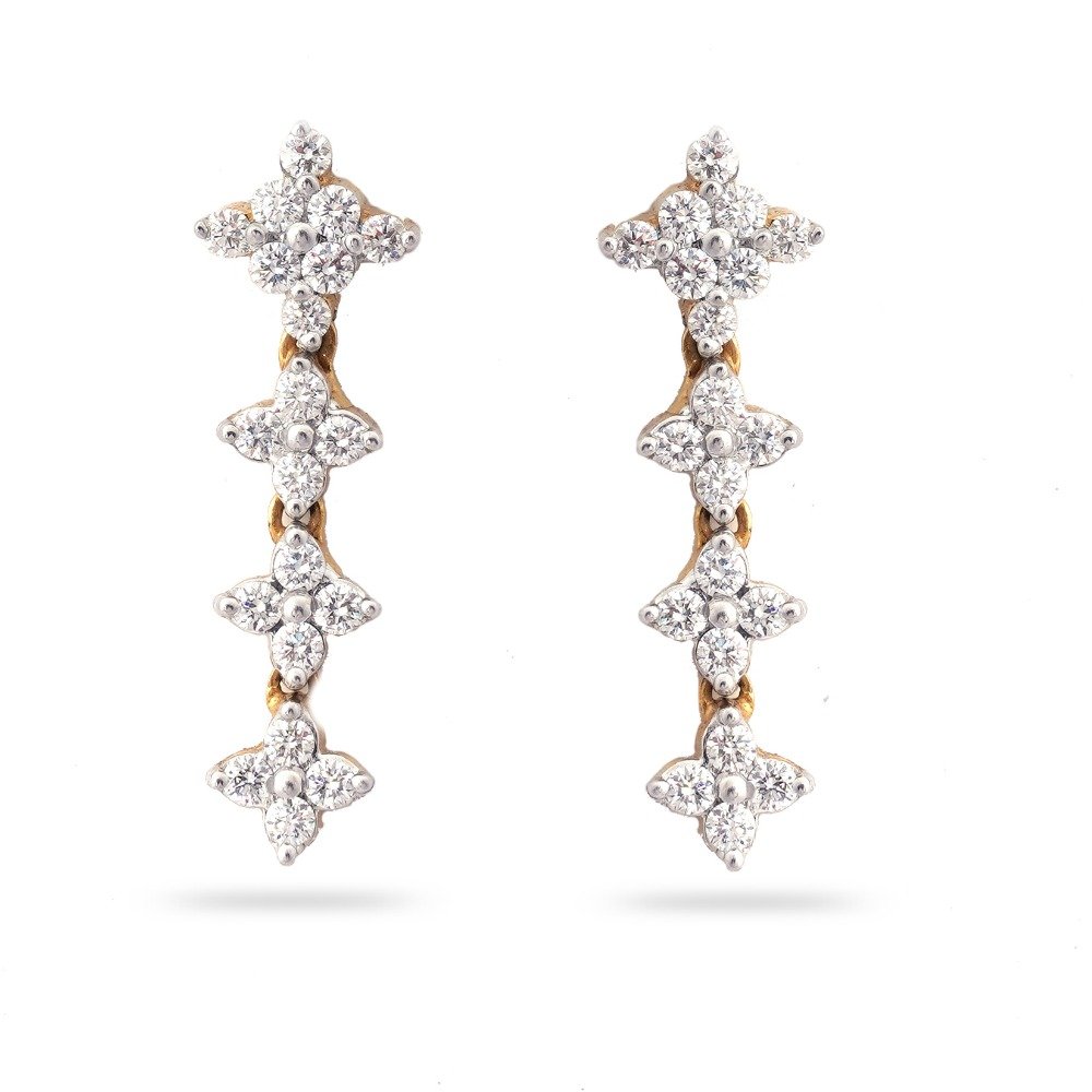 916 Gold Elegant Design Diamond Earring 