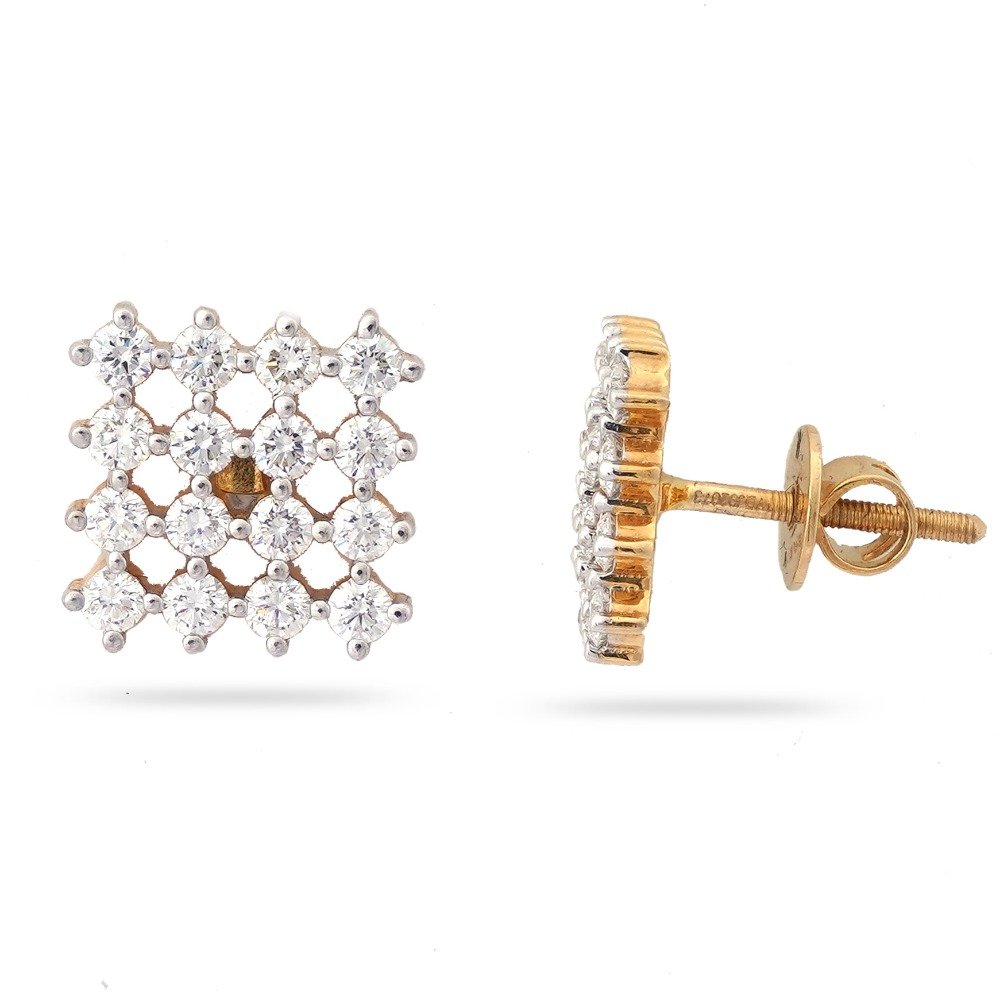 22KT Gold  Elegant Design Diamond Earring 