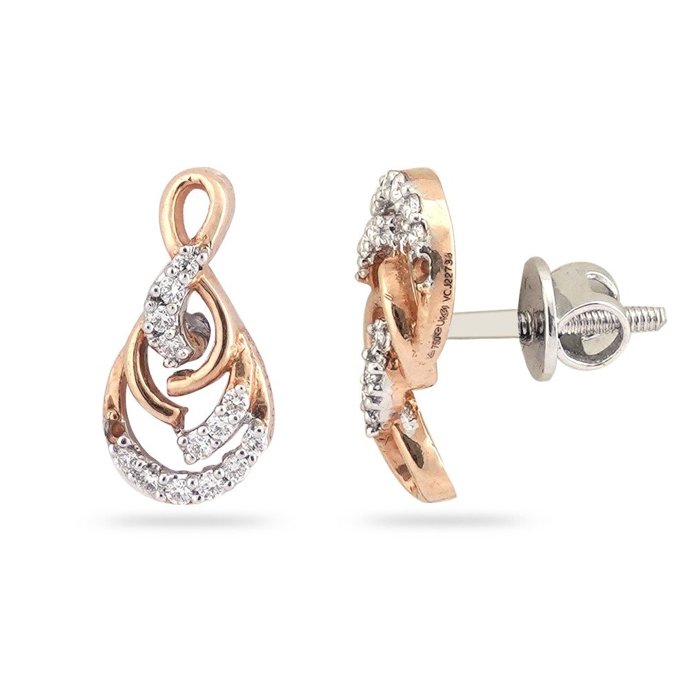 Rose Gold Unique Design Earring 