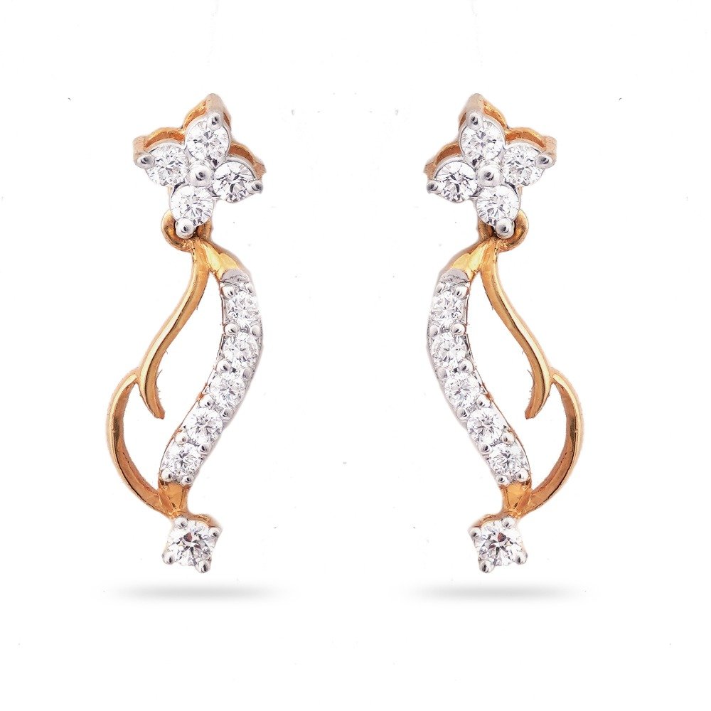 22KT Gold Elegant Design Diamond Earring 