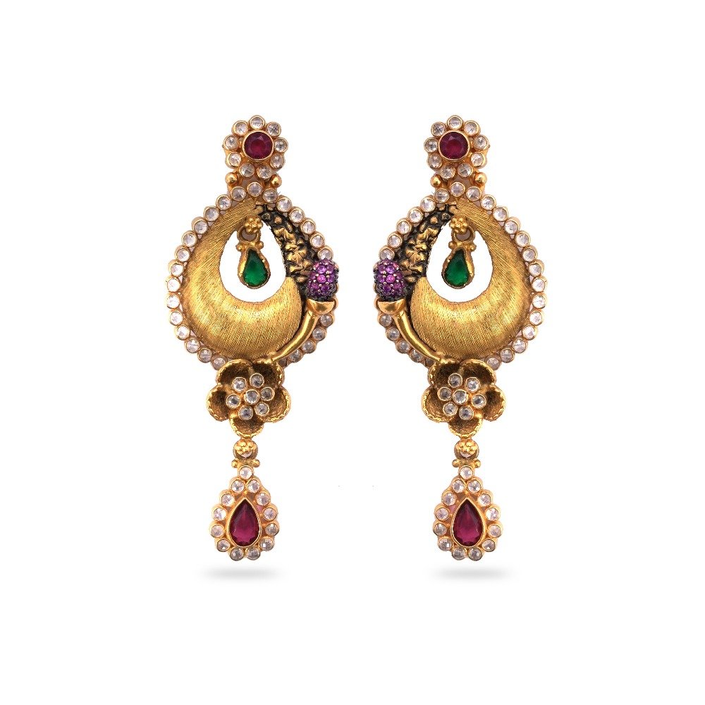 916 Gold Kundan Pendant Set
