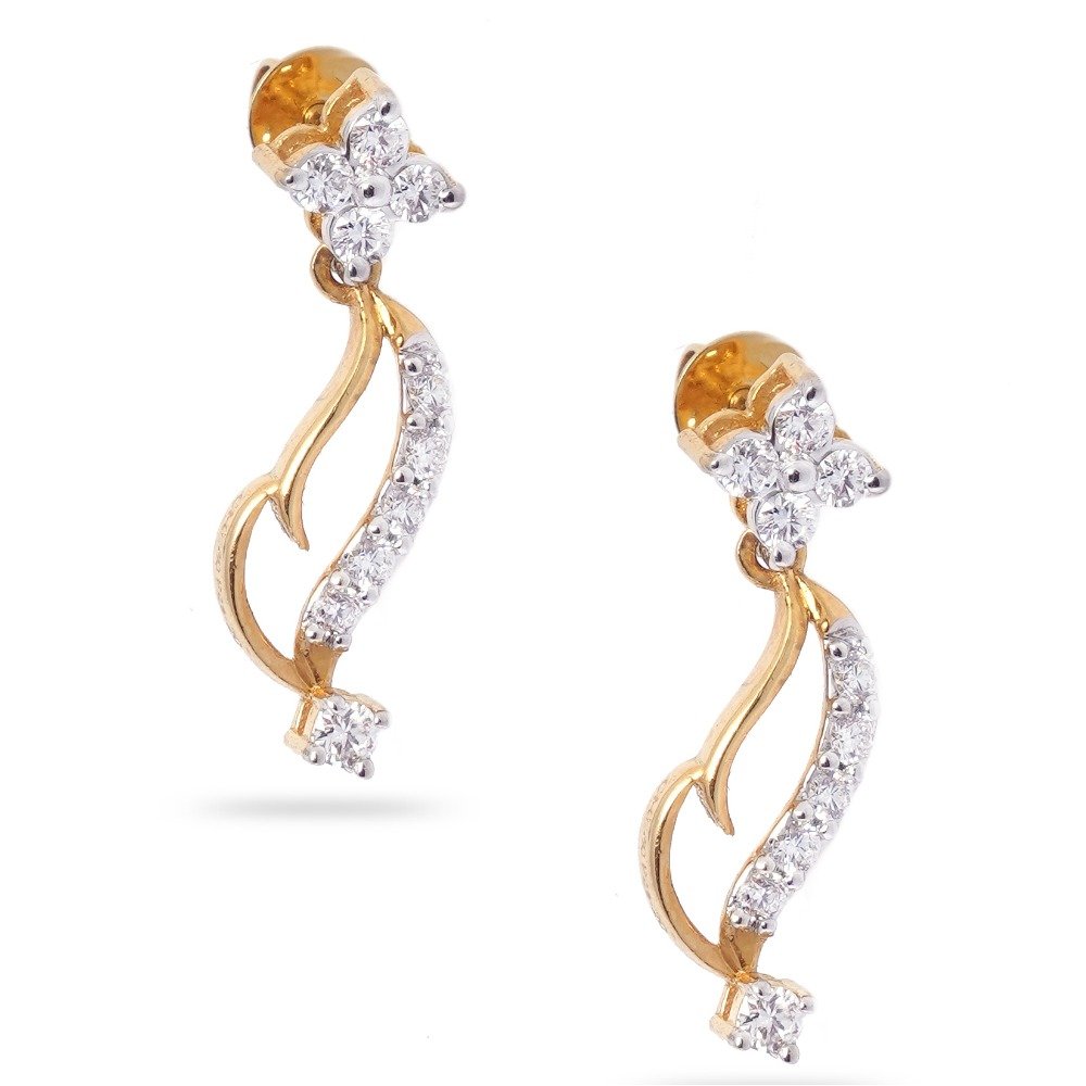 22KT Gold Elegant Design Diamond Earring 