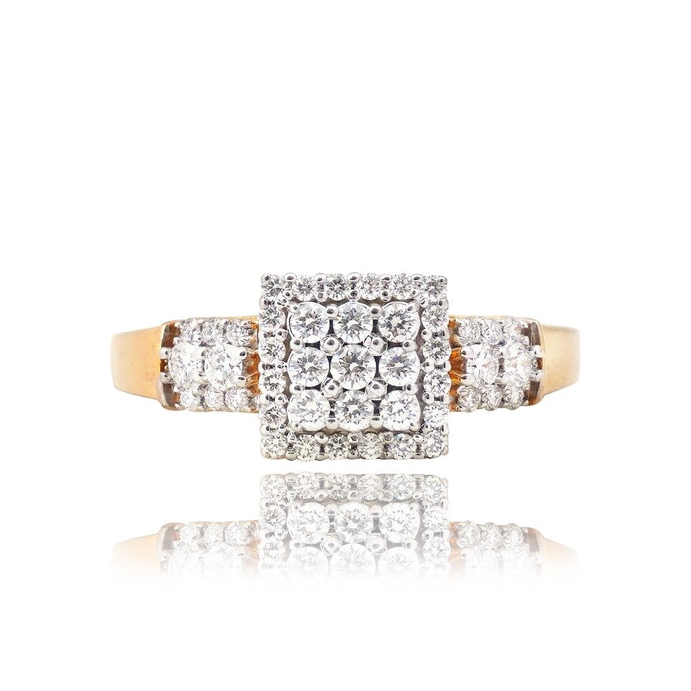 22KT Gold Simple Diamond Design Ring 