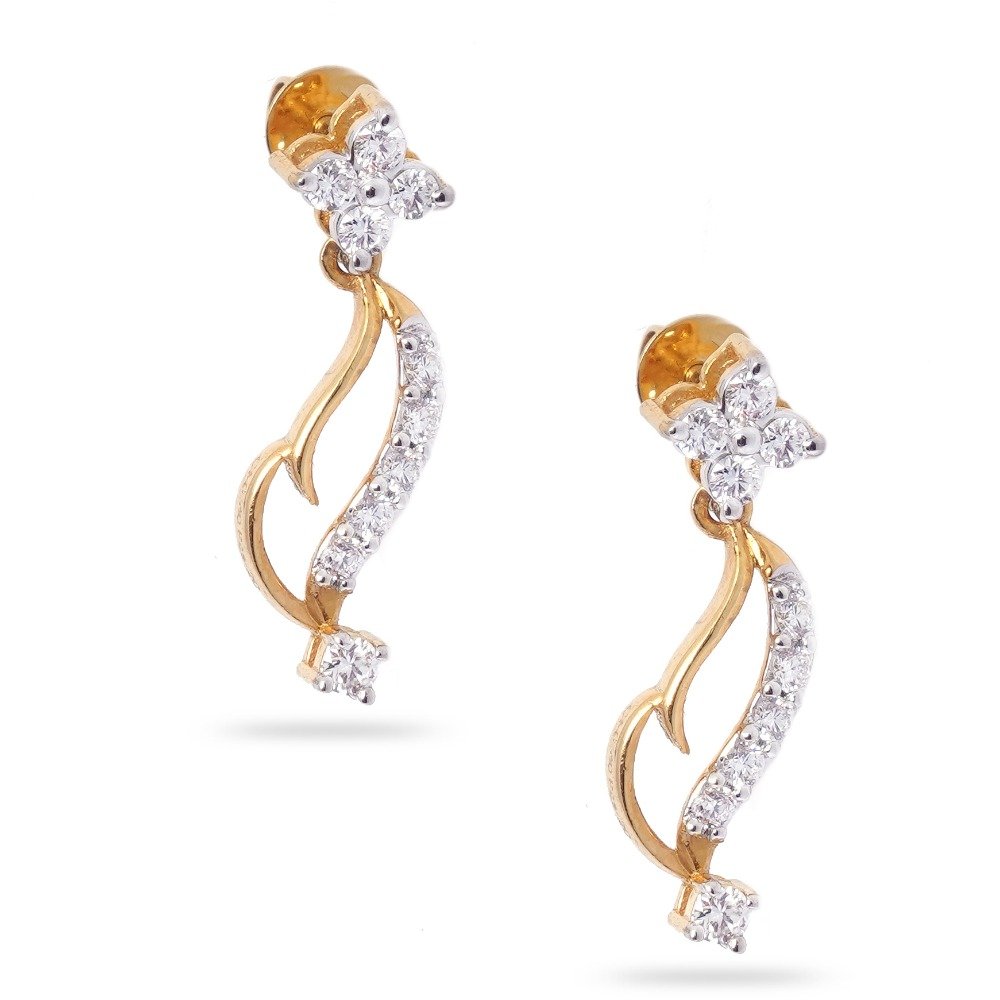 916 Gold New Simple Design Diamond Earring 