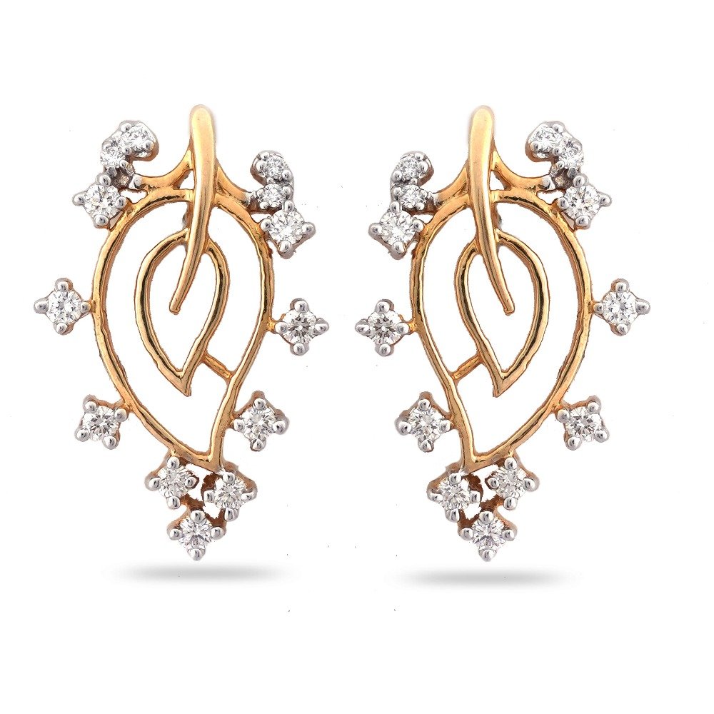 916 Gold Hallmark Classic Design Diamond Earring 