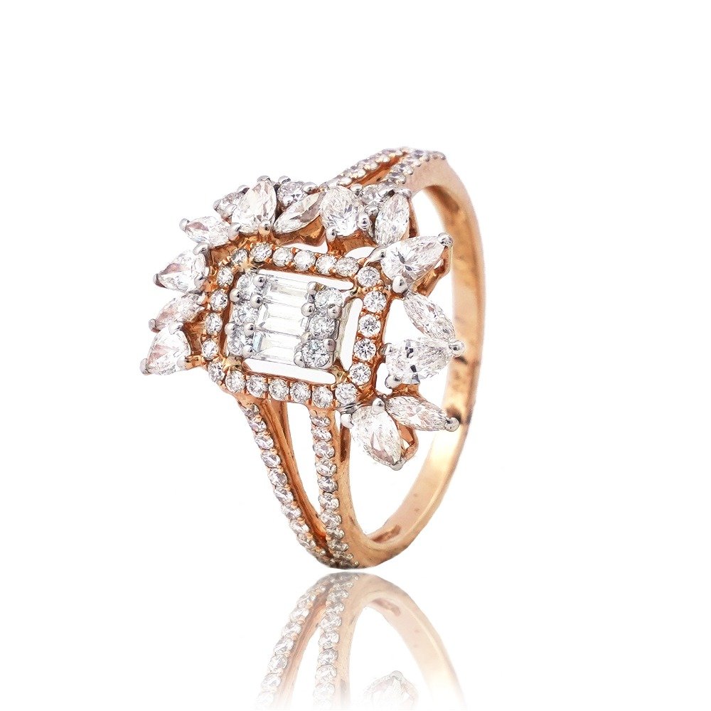 916 Gold New Stylish Diamond Design Ring For Women 