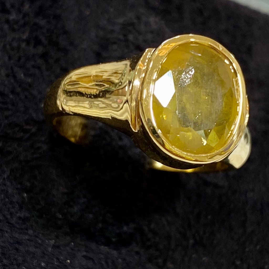 Buy Yellow Sapphire Trinity Ring in 14k Real Gold | Chordia Jewels
