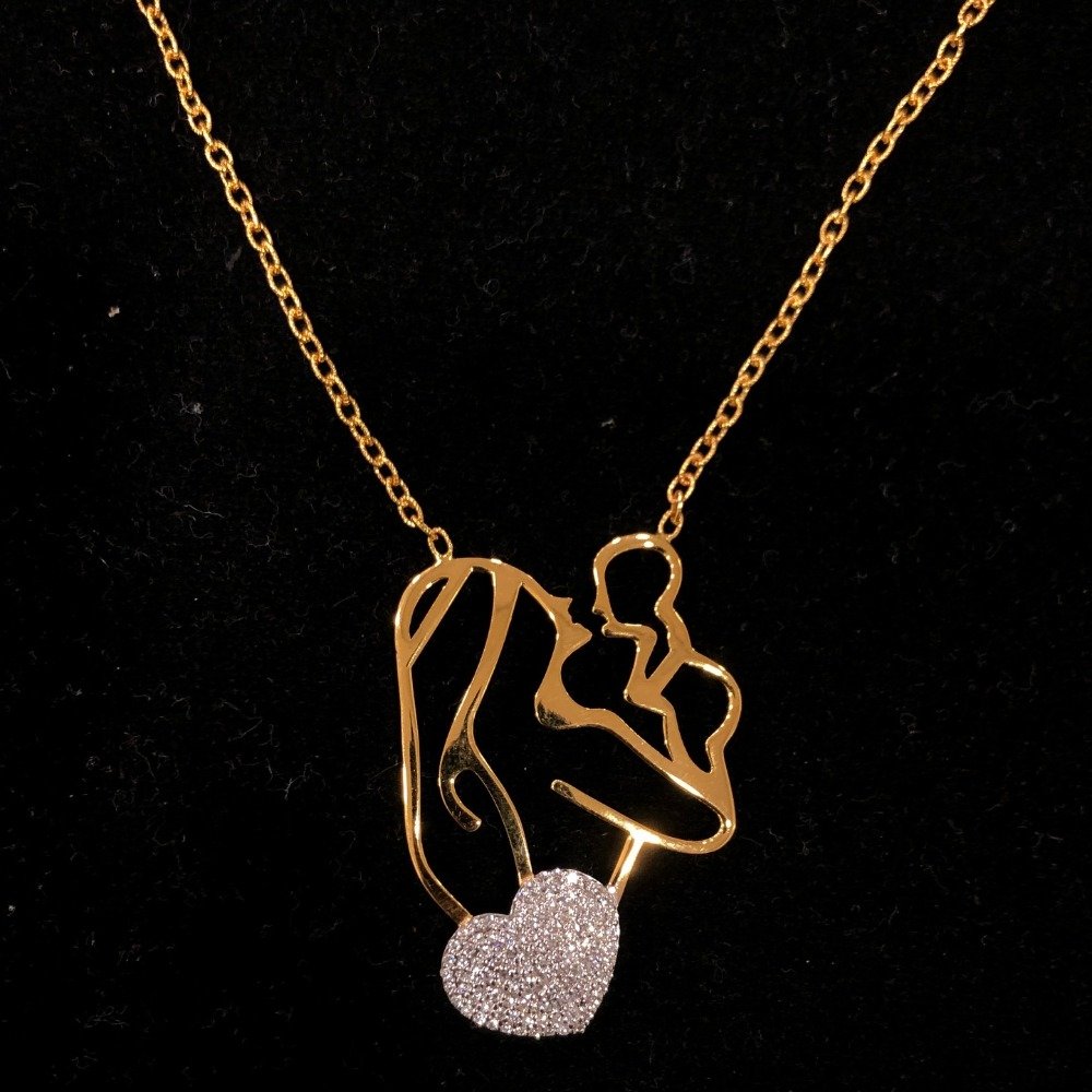 Gold heart shape pendant chain
