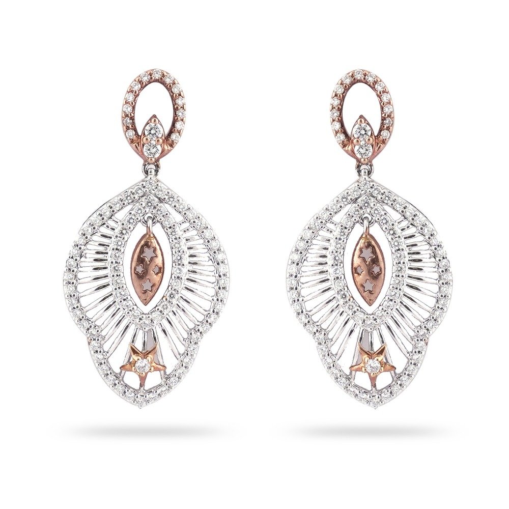 916 Gold diamond Light Weight Earring 