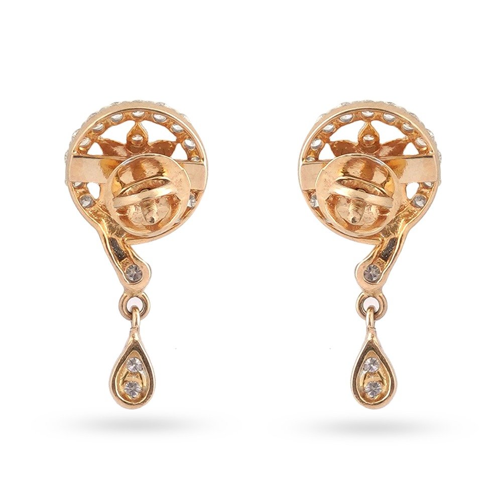 916 Gold Unique Hallmark Design Gold Earring  