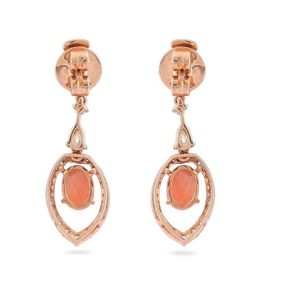 916 Gold Simple Design diamond Earring 