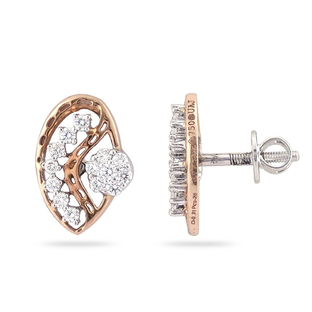 916 gold Hallmark Classis Diamond earring 