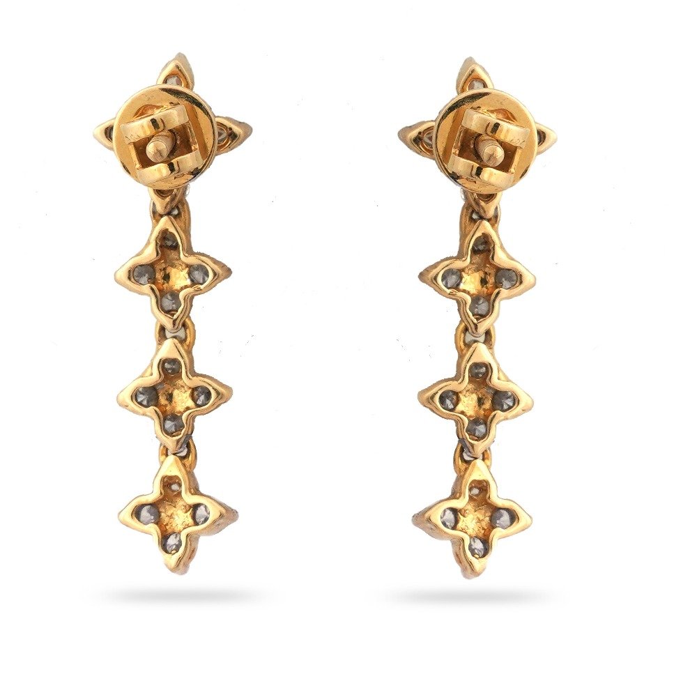 916 Gold Elegant Design Diamond Earring 