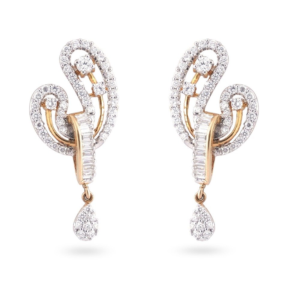 New Style Design 916 Gold Diamond Earring 