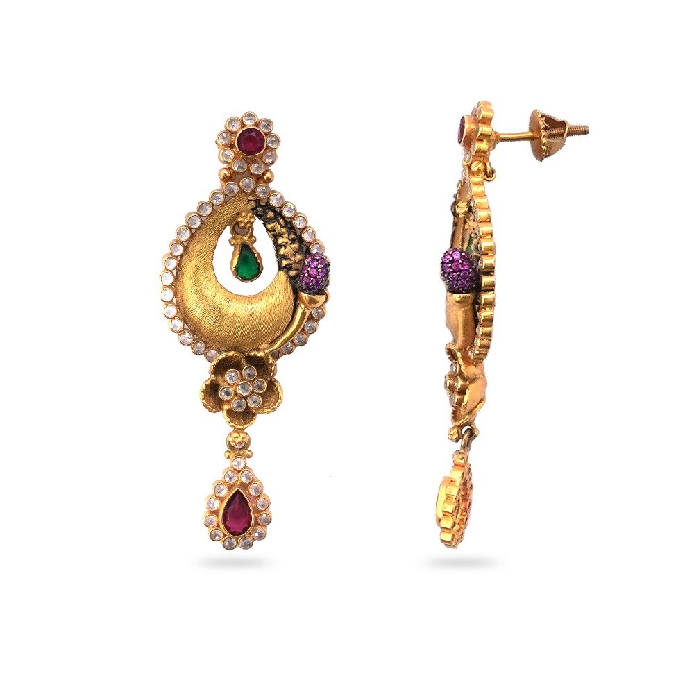 916 Gold Kundan Pendant Set