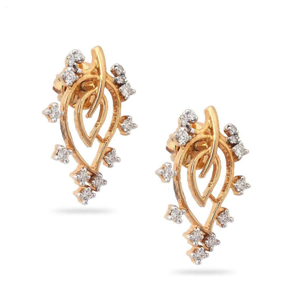 916 Gold Hallmark Classic Design Diamond Earring 