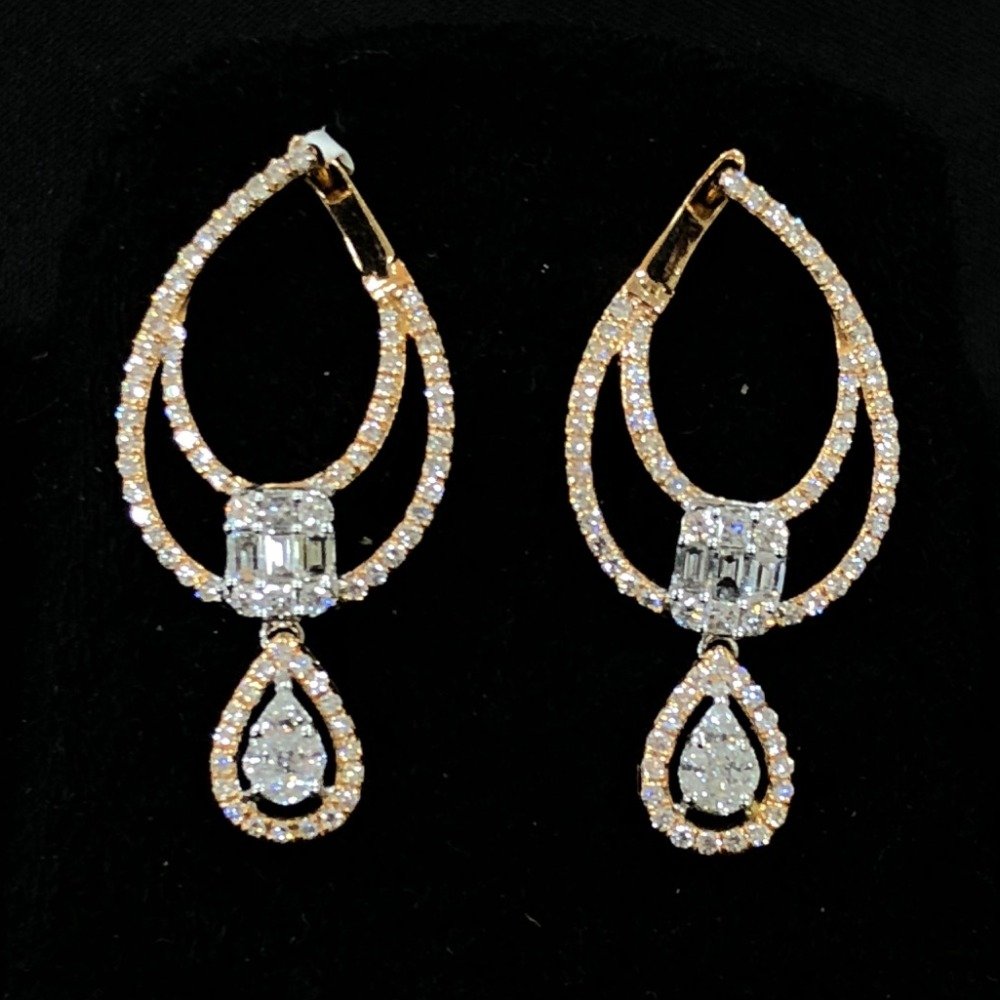 Stylish diamond hoop earring