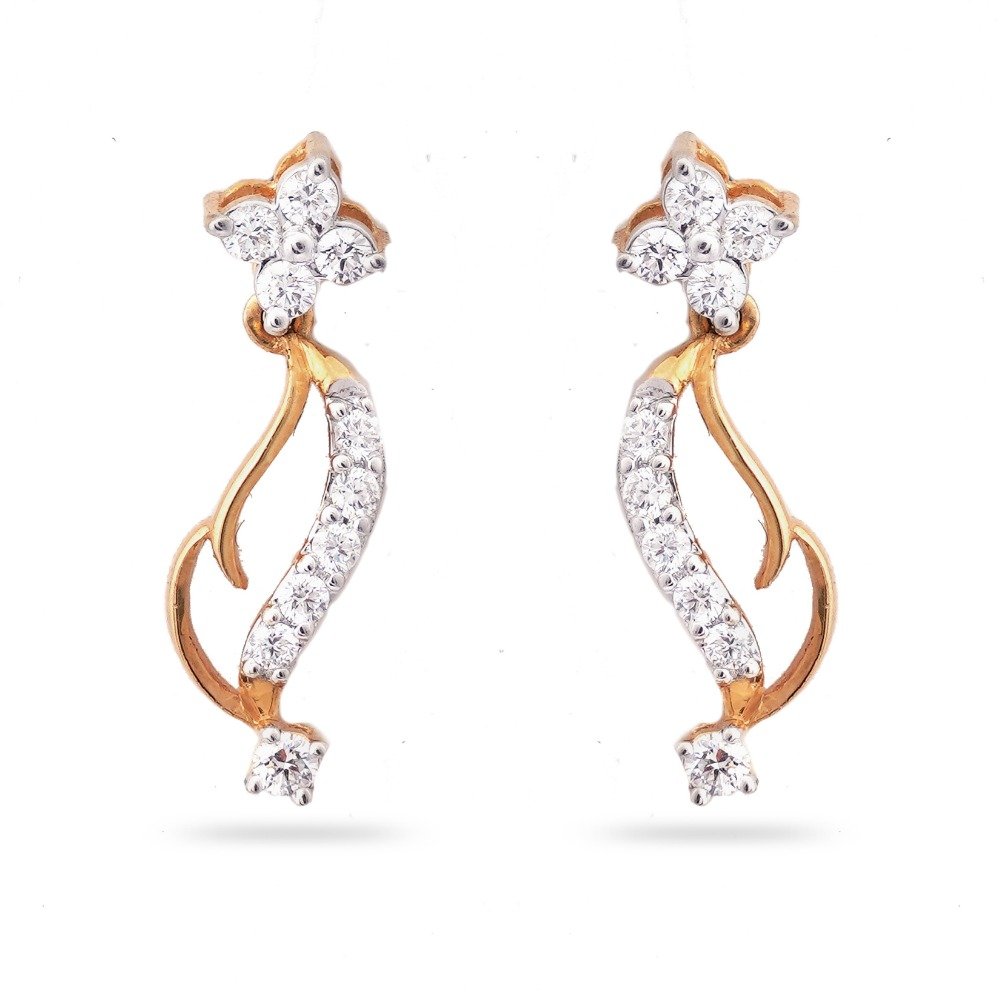 916 Gold New Simple Design Diamond Earring 