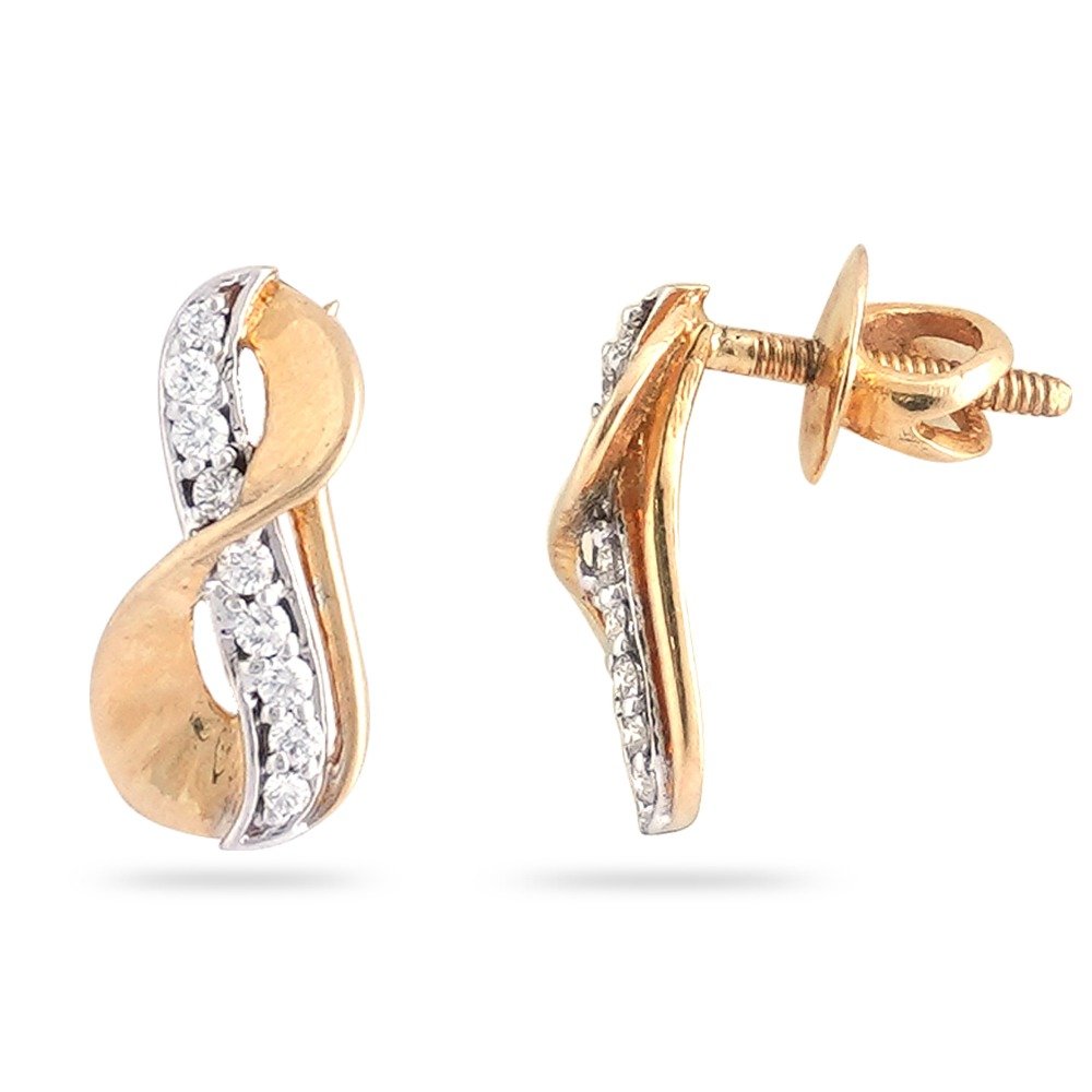 916 Gold Antique Diamond Design Earring 