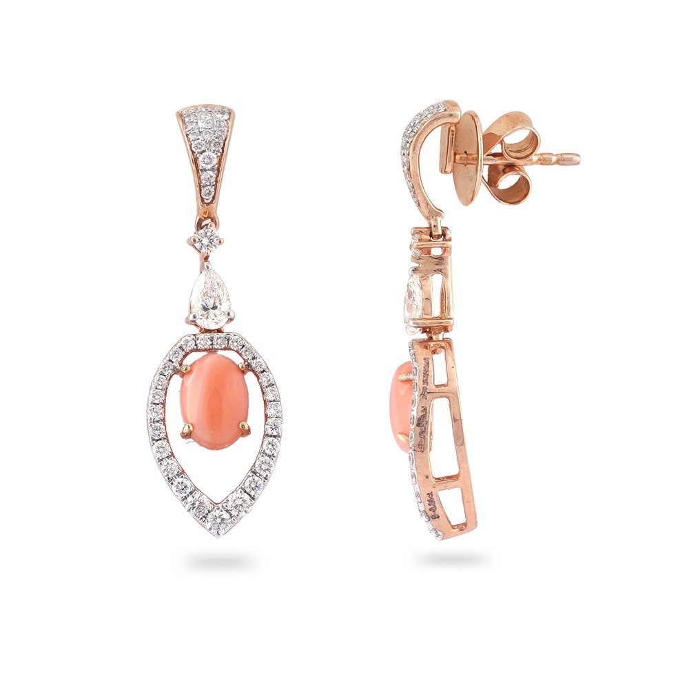 916 Gold Simple Design diamond Earring 