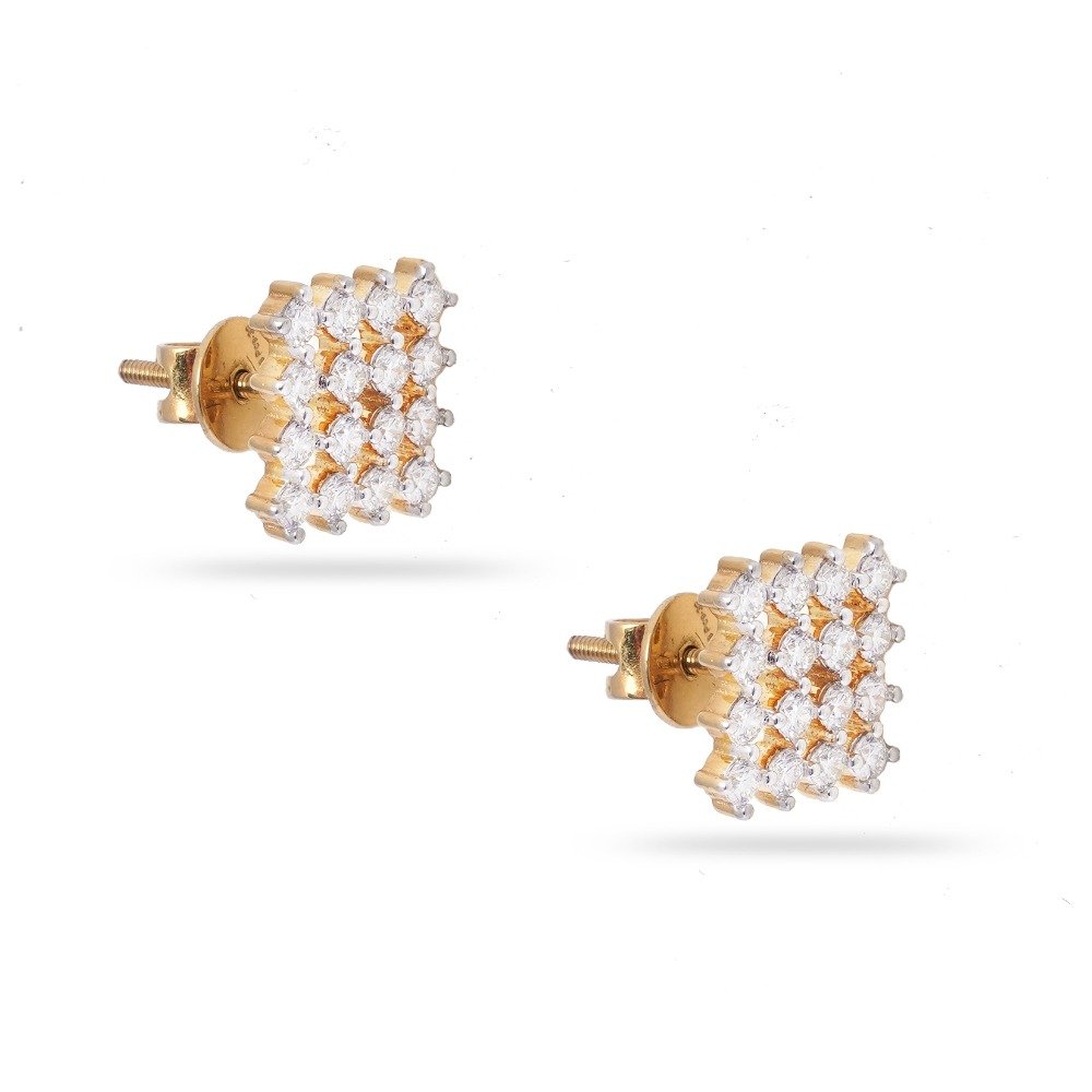 22KT Gold  Elegant Design Diamond Earring 