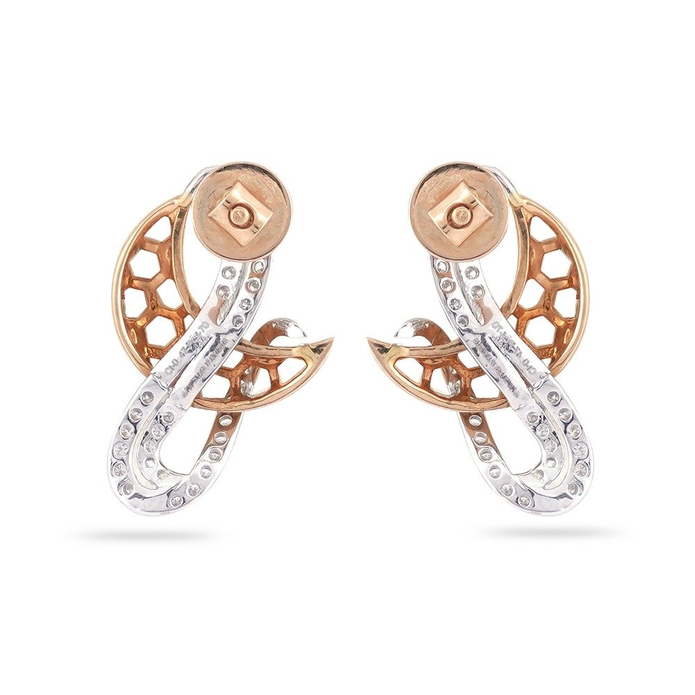 916 Gold New Latest Design Hallmark Diamond earring 