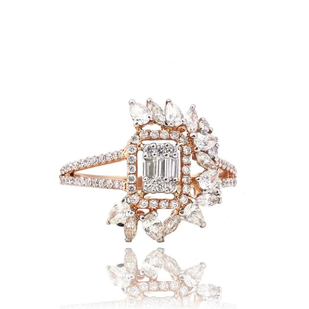 916 Gold New Stylish Diamond Design Ring For Women 