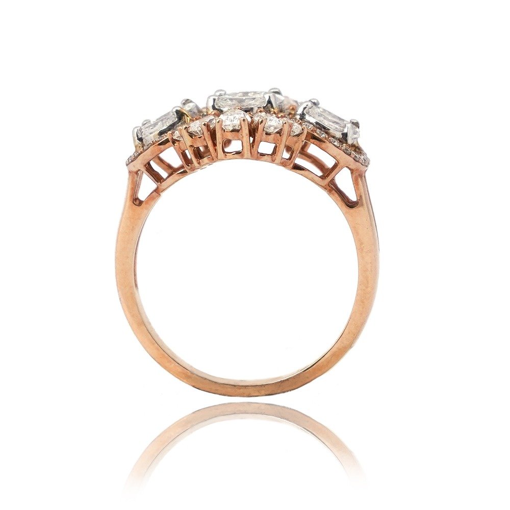 Rose Gold Attractive Design Diamond Ring 