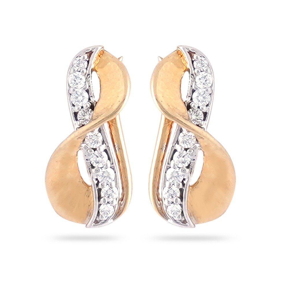 916 Gold Antique Diamond Design Earring 